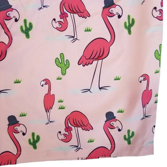 NEW SHEIN Men Flamingo Print Drawstring Waist‎ Swim Trunks SIze L Color Pink - Picture 6 of 8